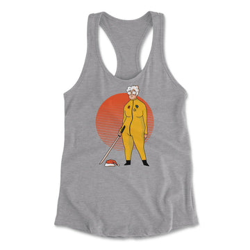 Kill Bill Mrs.santa Womens Racerback Tank in Heather Grey color